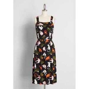 NWT ModCloth Black Midi Dress S